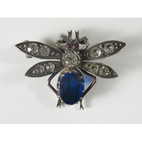 369 - A Silver and Paste Bug Brooch, 33mm wingspan