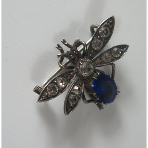 369 - A Silver and Paste Bug Brooch, 33mm wingspan