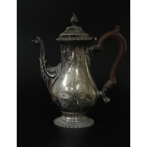 53 - A Small George VI Silver Bachelors Coffee Pot, London 1937, The Goldsmiths & Silversmiths Company, 3... 