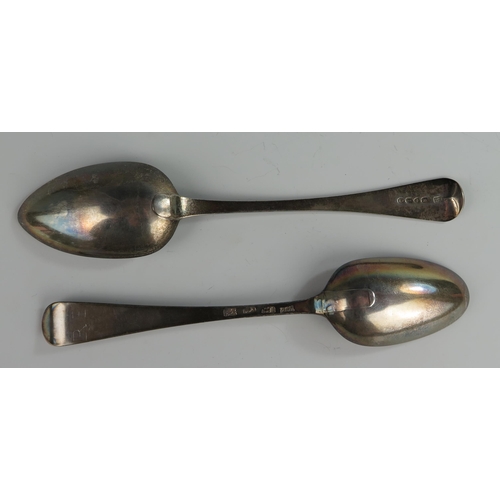 103 - An Early George III Silver Serving Spoon with contemporary initials RI and later B, London 1775, pro... 