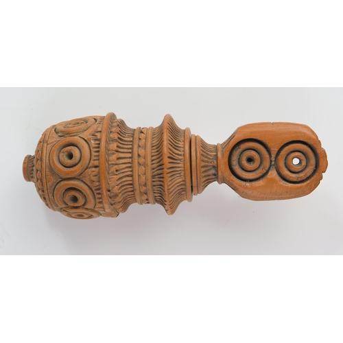 146 - A 19th Century Continental Treen Nutcracker with profuse carved decoration, 10 cm