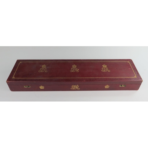 158 - A George V Red Morocco and Gilt Cased 