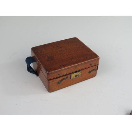 160 - A 19th Century Frederick Cox Optical Brass Magnifying Instrument and Slides and with original box (i... 