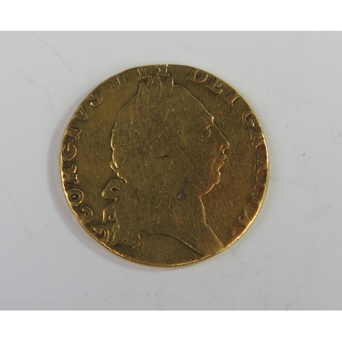 197 - A George III 1792 1 Pound Gold Coin, 24mm, possibly ex- mount, Good