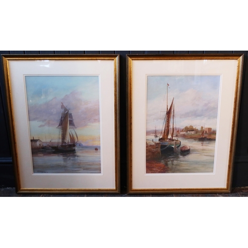 229 - George Henry Jenkins (1843-1914), A Pair of Coastal Scenes with Luggers, watercolour and gouache, fr... 