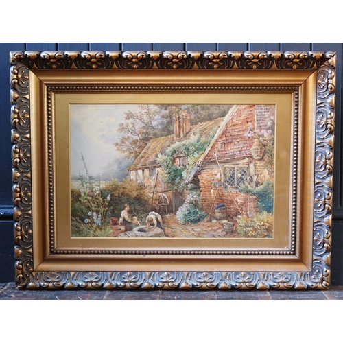 230 - A Victorian Cottage Scene, indistinct signature and date 1893?, watercolour, framed & glazed, 68 x 5... 