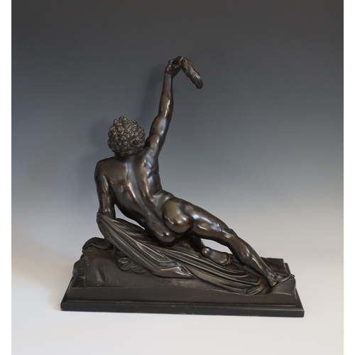 241 - Jean Pierre Cortot (1787 - 1843), Le Soldat de Marathon, bronze on ebonised plinth, base 47 cm wide ... 