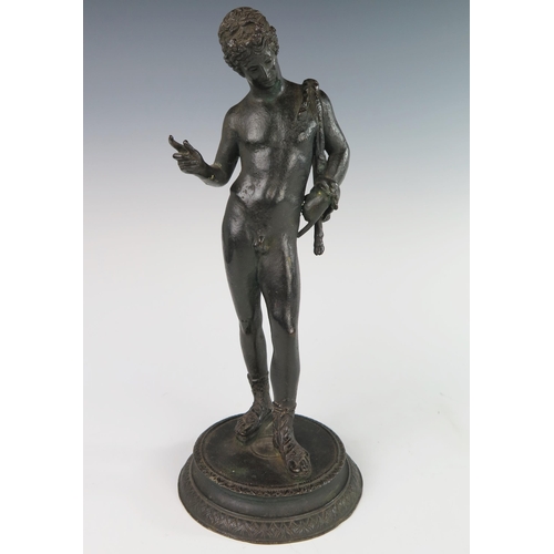 244 - An Antiquarian Style Full Length Bronze Figure of a Nude Male, 27 cm high