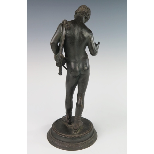 244 - An Antiquarian Style Full Length Bronze Figure of a Nude Male, 27 cm high