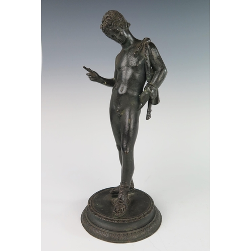 244 - An Antiquarian Style Full Length Bronze Figure of a Nude Male, 27 cm high