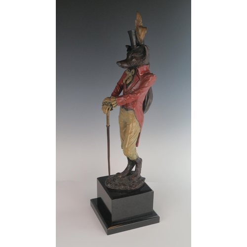 249A - Rachel Talbot, 'The Honoured Guest' Bronze of a foxy gentleman on a polished granite base. Bought fr... 