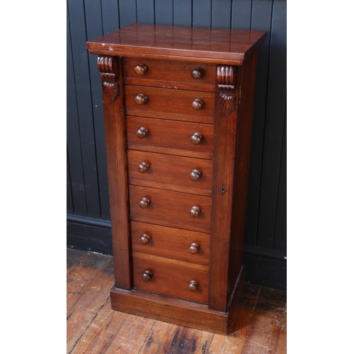 257 - A Victorian Mahogany Wellington Chest, 48(w) x 36(d) x 104(h) cm