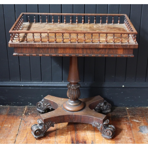 261 - An Early Victorian Rosewood Occasional Table with Twin Extending Sides and galleried top raised on a... 