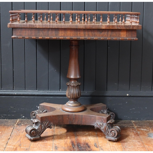 261 - An Early Victorian Rosewood Occasional Table with Twin Extending Sides and galleried top raised on a... 