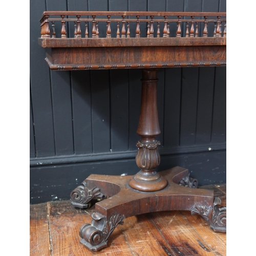 261 - An Early Victorian Rosewood Occasional Table with Twin Extending Sides and galleried top raised on a... 