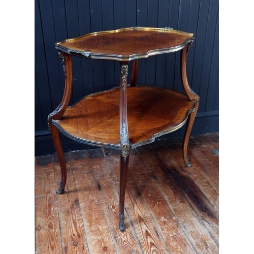 268 - A 19th Century French Rosewood and Ormolu Mounted Two Tier Étagère, 81(w) x 61(d) x 82(h) cm