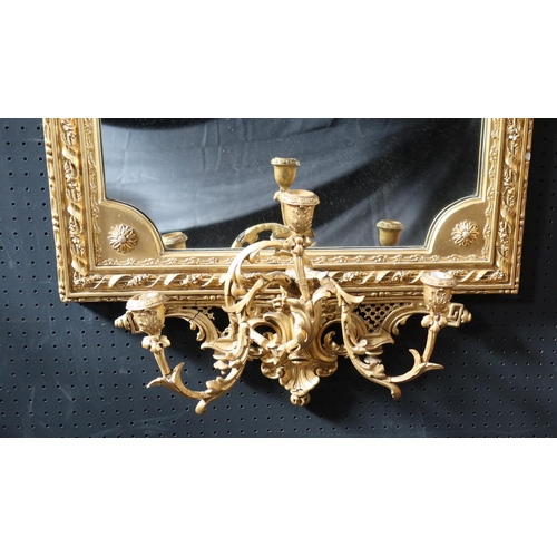 275 - A Near Pair of Georgian Gilt Gesso Framed Girandole Mirrors, 128 x 71 cm