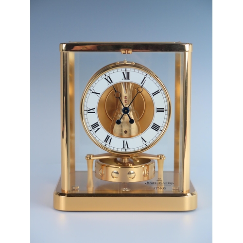 278 - A Jaeger-LeCoultre Atmos Clock, Cal 540 13 jewel movement, white enamelled dial with black Roman num... 