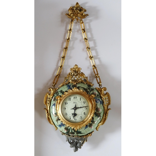 281 - A 19th Century French 'Bakers' Suspension Clock after Guimard, the porcelain dial signed Brion Versa... 