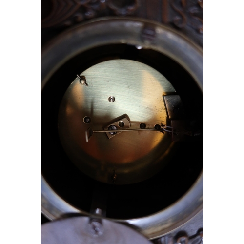 284 - A 19th Century Bronze and Gilt Gothic Style Architectural Mantle Clock, 32.5cm high.