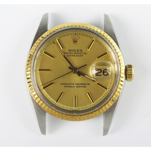 291 - A Gent's ROLEX Bi-Metal Ref: 1601 Oyster Perpetual Datejust Automatic Wristwatch, the 36mm case no. ... 