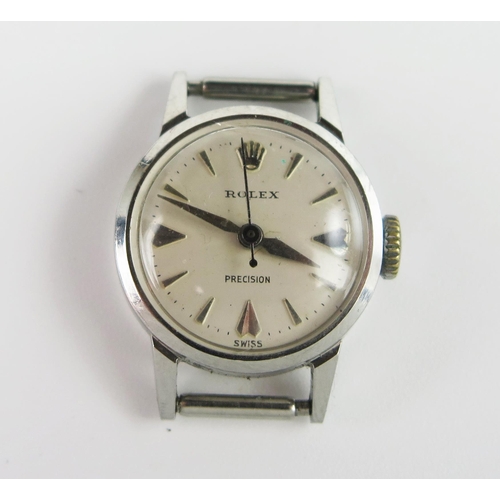 293 - A Ladies Rolex Precision Ref: 9168 Steel Cased Automatic Wristwatch with hearts to 3, 6 & 9, 1950's,... 