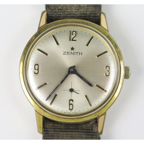 298 - A Gent's ZENITH Gold Plated Wristwatch, the 33mm case back no. 561A286, caliber 2531 manual wind mec... 