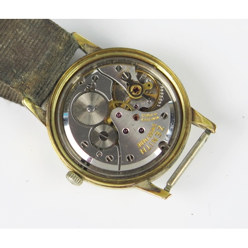 298 - A Gent's ZENITH Gold Plated Wristwatch, the 33mm case back no. 561A286, caliber 2531 manual wind mec... 