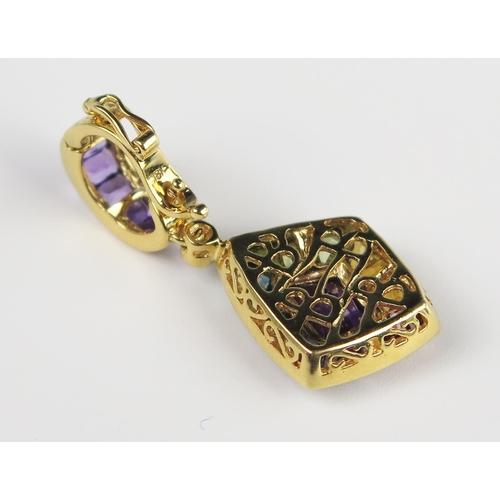 307A - A Bellarri 18K Yellow Gold and Multi Stone Rainbow Pendant, 32.5 mm drop, 4.7 g

Sold on behalf of t... 