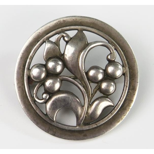 314 - A Just Andersen Danish Sterling Silver Brooch, model 457, 30 mm diam.