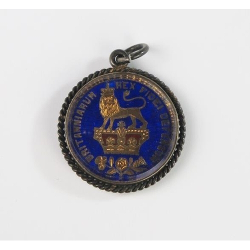 319 - A George IV 1826 Silver Gilt and Enamel Coin Fob, 28mm diam.