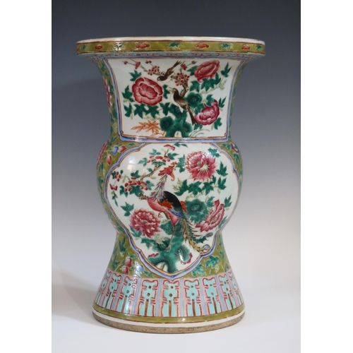 347 - A 19th Century Chinese Porcelain Nonyaware Spittoon decorated with Fenghuang and chrysanthemums on a... 