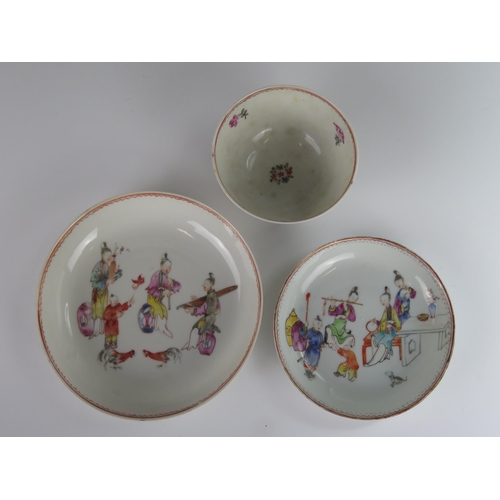 366 - An 18th Century Chinese Teabowl with Matching Saucer and one other