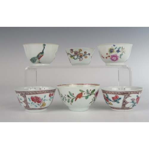 367 - Six 18th Century and later Chinese and other Porcelain Teabowls. Some A/F