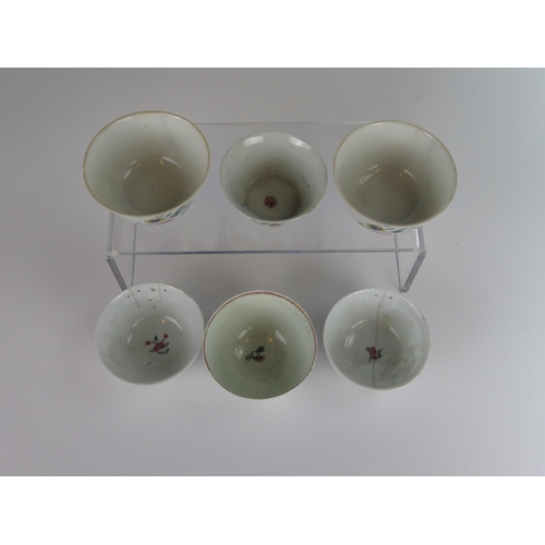 367 - Six 18th Century and later Chinese and other Porcelain Teabowls. Some A/F