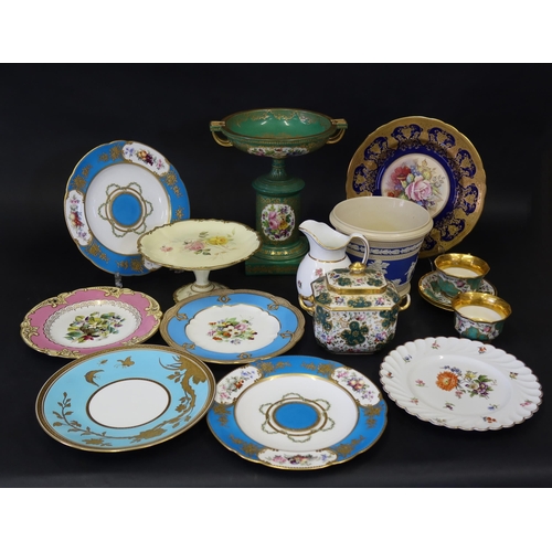 371 - A Selection of 19th Century and later Decorative China including Aynsley hand painted plate signed B... 