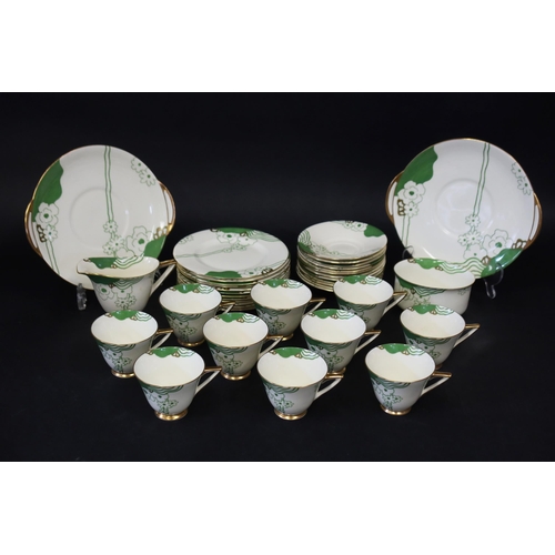 372 - A Royal Doulton 'GLAMIS' Art Deco Part Tea Set including 12 x tea plates, saucers, 10 x cups, 2 x ca... 