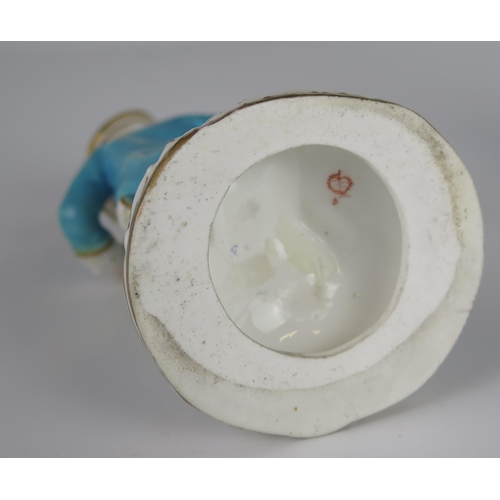 400 - A Pair of 18th Century Chelsea Derby? Porcelain Figurines, one with a bird and the other with bouque... 