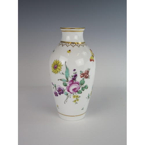 403 - A 19th Century Porcelain Vase decorated with flowers and insects and with gilt, marked NANTGARW, 22.... 