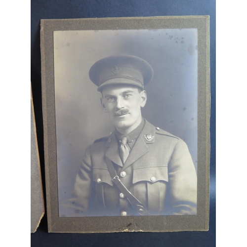 412 - A WWI Medal Pair awarded to CAPT. A.E. WOOD. with original cardboard box and dress miniatures, two p... 