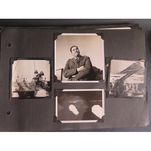 417 - A WWII Navy Photograph Album including Gibraltar with numerous scenes of engagement, including Aircr... 