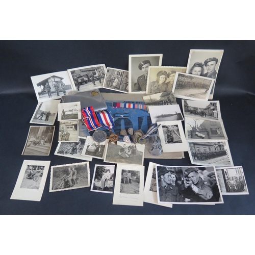 422 - A Selection of WWII Ephemera including War Medal, France and Germany Star, Polish Airborne Jump Wing...