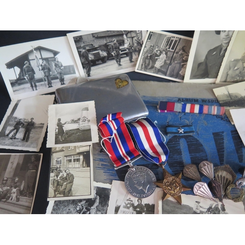 422 - A Selection of WWII Ephemera including War Medal, France and Germany Star, Polish Airborne Jump Wing... 
