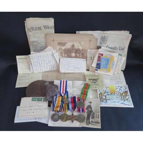 423 - Three Generations of War Ephemera including 1st Company Royal Warwick Regiment Silver Marksman's Bad... 