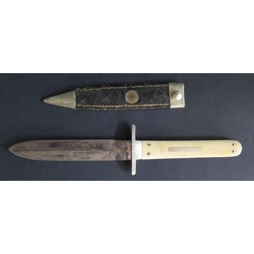 425 - A 19th Century Mappin Brothers Sheffield Queen's Cutlery Works Sheath Knife with ivory handle and do... 