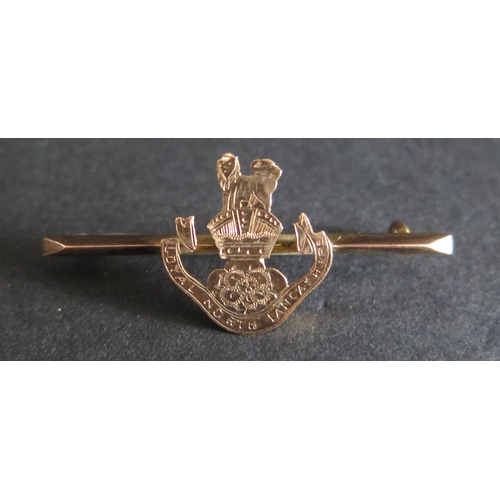 429 - A Boxed 9ct Gold Royal North Lancashire Sweetheart Brooch,