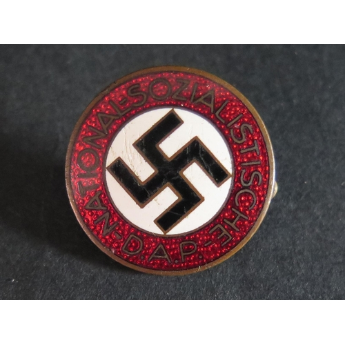 434 - A Nazi German NSDAP Enamel Badge, back marked M1/25 RZM