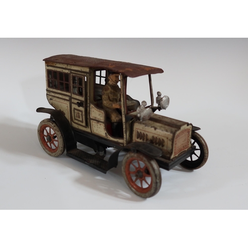 445 - A Rare Gunthermann ASGW Tinplate Clockwork Limousine Car Circa 1920's. Fair, appears complete apart ... 