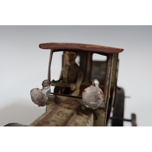 445 - A Rare Gunthermann ASGW Tinplate Clockwork Limousine Car Circa 1920's. Fair, appears complete apart ... 