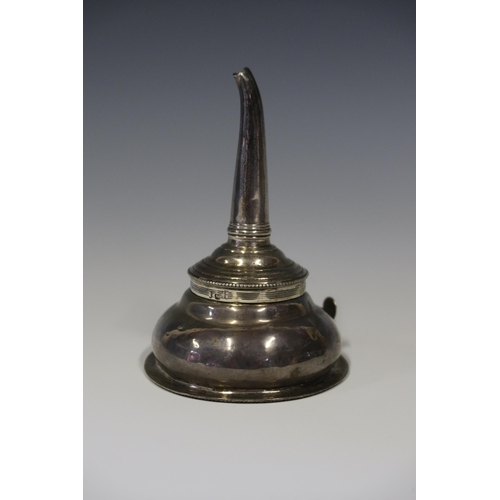 89 - A George III Silver Wine Funnel, London 1795, Peter & Ann Bateman, 12cm diam., 75.6g. Some dents and... 